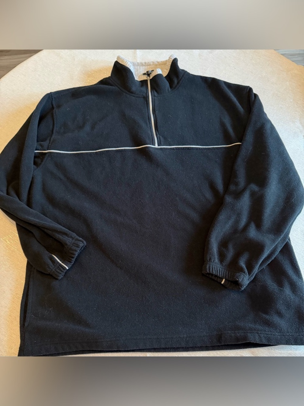 Architect Black Half-Zip Sweater with White Trim